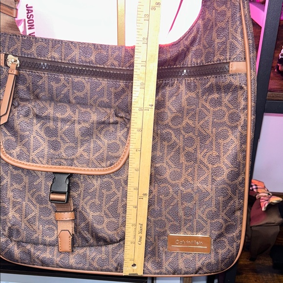 Calvin Klein Brown Monogram Messenger Bag - Picture 7 of 9